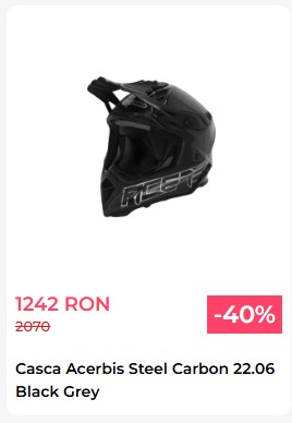 Eggcelerate 2025 – Cadouri Pe Loc Și Reduceri Surpriză De La Nordica Moto! 17 Casca Acerbis Steel Carbon 22.06 Black Grey Eggcelerate 2025 – Cadouri pe loc și reduceri surpriză de la Nordica Moto!