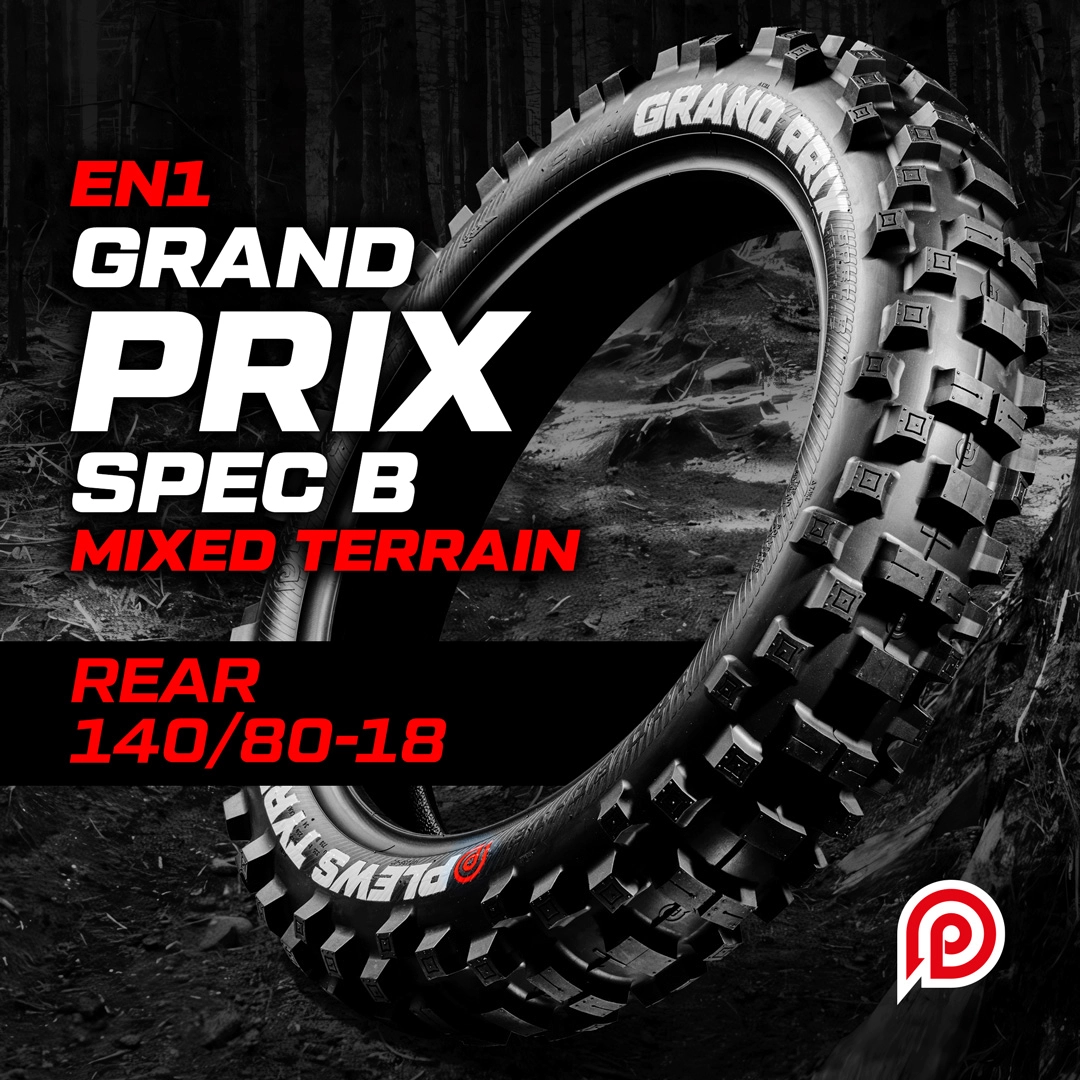 PLEWS TYRE EN1 Grand Prix SpecB Zona Enduro Plews Tyres Launches All-New 2026 EN1 Grand Prix SPEC B - The Tyre that grips EVERYWHERE!