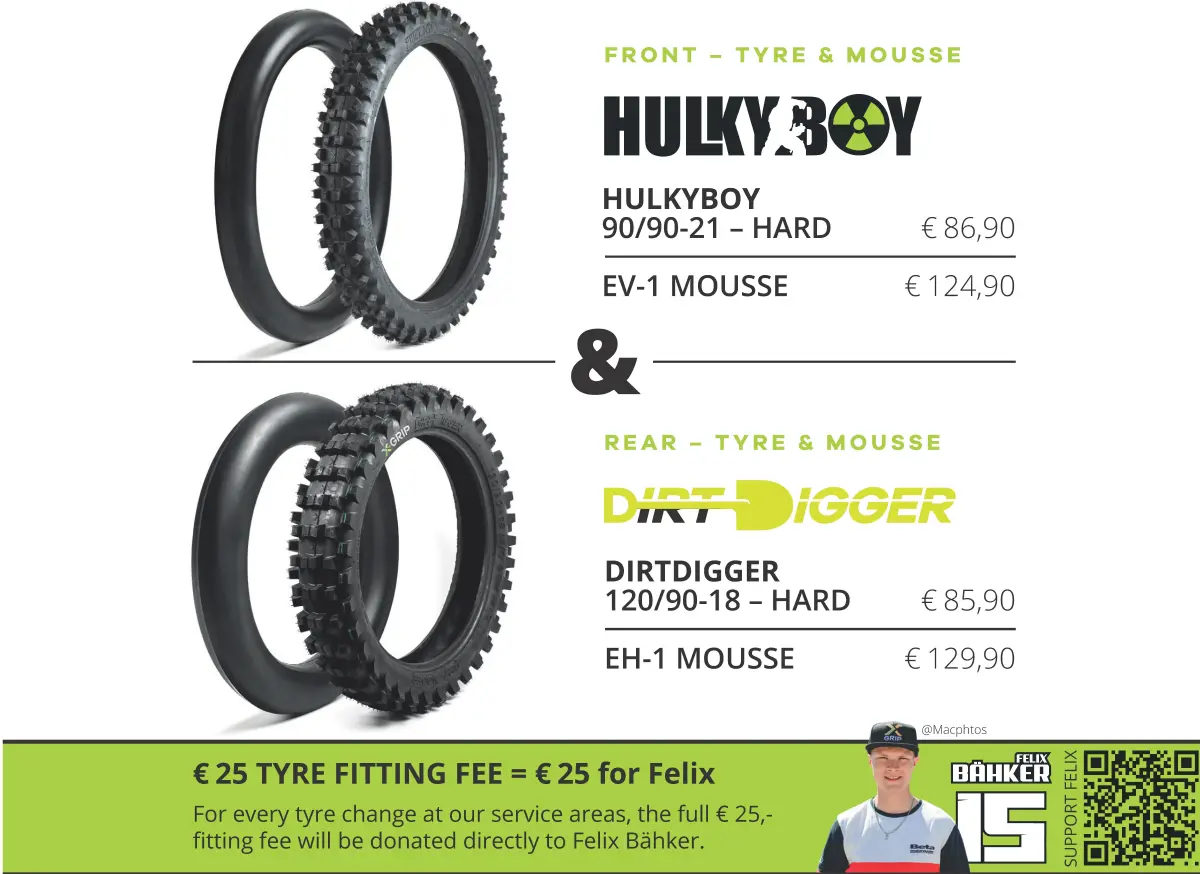 Setup Guide Rber Tyresevice 2026 Page 1 Zona Enduro X-Grip And Plews Tyres Put Rivalry Aside To Support Felix Bähker At Erzbergrodeo 2026
