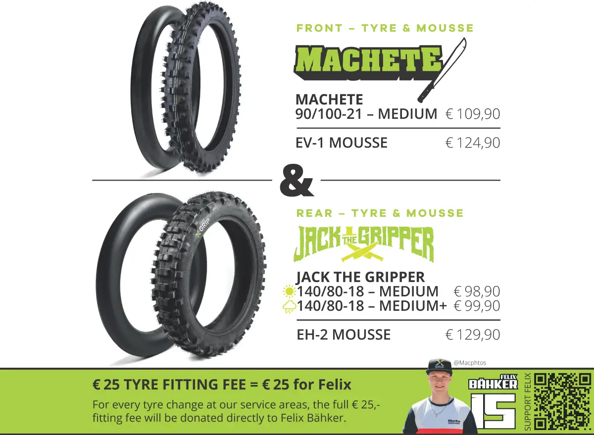 Setup Guide Rber Tyresevice 2026 Page 2 Zona Enduro X-Grip And Plews Tyres Put Rivalry Aside To Support Felix Bähker At Erzbergrodeo 2026