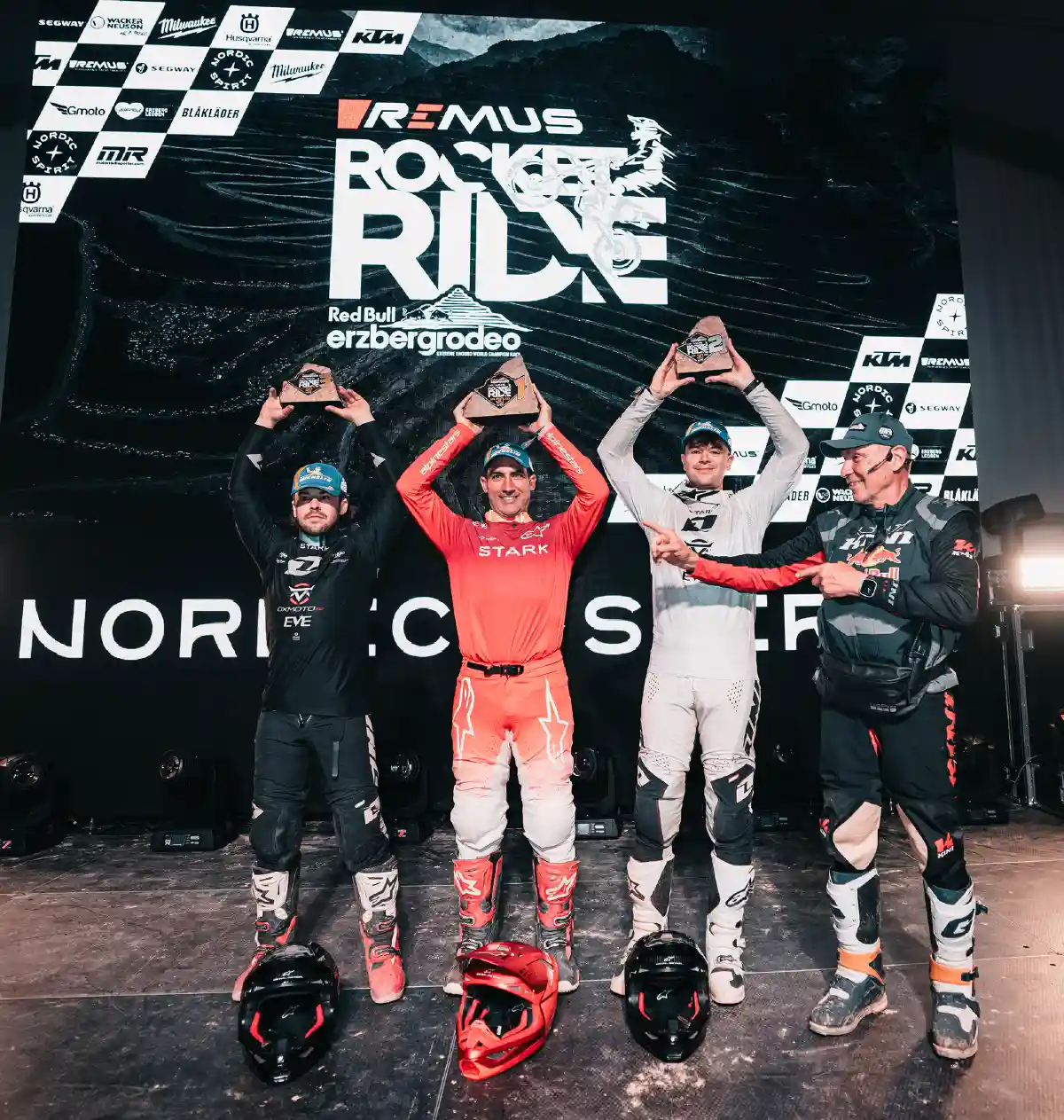 Rbe26 Rocketride Podium 01©Maximilian Pflanzl Zona Enduro Stark Future Sweeps Remus Rocket Ride Podium As Sebastien Tortelli Wins Erzberg Opener